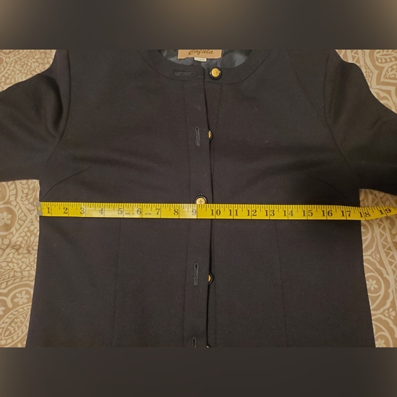 Long navy button-down coat - Picture 9 of 10